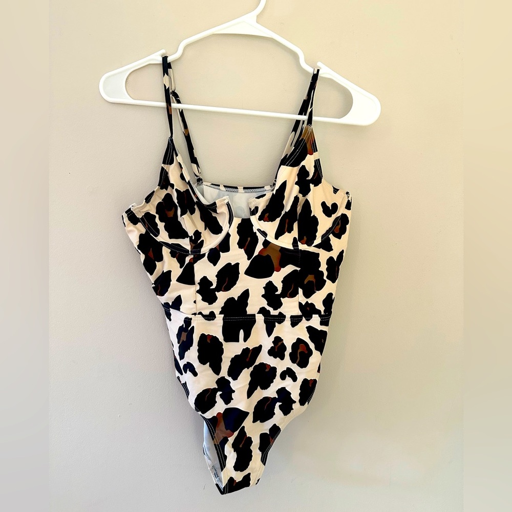 Animal print one piece swimsuit